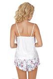 Morning Light Rosa Satin Pajamas with Floral Lace Detail