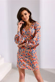 Elegant Mini Dress with Deep Neckline & Flared Hem