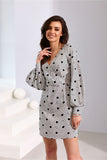 Elegant Mini Dress with Deep Neckline and Long Sleeves