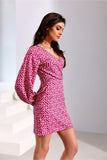 Elegant Mini Dress with Deep Neckline and Flared Hem