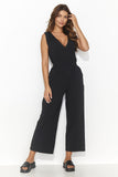 Chic Women's Knit Jumpsuit with Drawstring Waist & Pockets