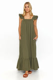 Summer Ruffle Maxi Dress with Pockets and Versatile Style