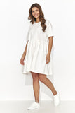 Charming Casual Mini Dress with Gold Bling Detail