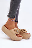 Chic Lightweight Women's Flip-Flops with Decorative Bow