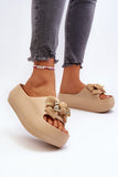 Chic Lightweight Women's Flip-Flops with Decorative Bow