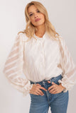 Elegant Women's Button-Down Shirt with Sheer Sleeves