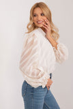 Elegant Women's Button-Down Shirt with Sheer Sleeves