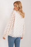 Elegant Women's Button-Down Shirt with Sheer Sleeves
