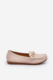 Elegant Women's Eco-Leather Moccasins with Gold Accent