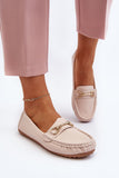 Elegant Women's Eco-Leather Moccasins with Gold Accent