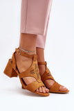 Stylish Eco-Suede Women's Low Heel Sandals with Ankle Strap
