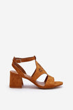 Stylish Eco-Suede Women's Low Heel Sandals with Ankle Strap