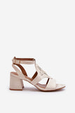 Stylish Eco-Suede Women's Sandals with Ankle Strap