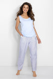 Luxurious Women's Pajamas Set with U-Neck Blouse and Pants