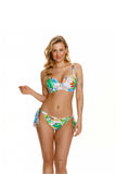 Exotic Leaf Motif Push-Up Bra with Adjustable Straps