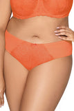 Floral Lace Orange Panties with Bow and Tulle Insets