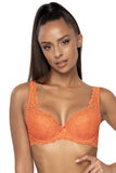 Lace Floral Padded Bra with Satin Bow and Adjustable Straps