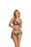 Floral Motif Classic Bikini Bottoms with Side Ties