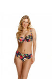 Floral Motif High-Waisted Knitted Panties in Black