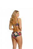 Floral Motif High-Waisted Knitted Panties in Black