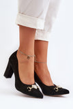 Elegant Suede Pumps with Stiletto Heel and Heart Ornament
