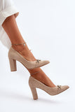 Elegant Suede Stiletto Pumps with Heart Ornament Accent