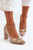 Elegant Suede Stiletto Pumps with Heart Ornament Accent