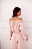 Elegant Satin Spanish Blouse with Decorative Rose Detail