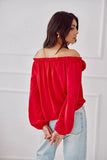 Elegant Satin Spanish Blouse with Decorative Rose Detail