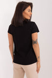 Charming Casual Blouse with Flower Detail and Short Sleeves