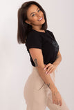 Charming Casual Blouse with Flower Detail and Short Sleeves