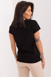 Embroidered Floral Casual Blouse with Decorative Lettering