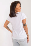 Embroidered Flower Casual Blouse with Decorative Lettering