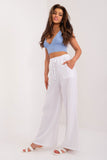 Comfortable High Rise Fabric Pants with Pockets and Tie Waist
