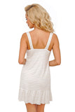 Elegant Striped Marina T-Shirt with Bow Detail and Frill