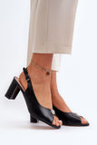 Elegant Eco Leather Sandals with Adjustable Strap & Ornament
