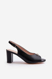 Elegant Eco Leather Sandals with Adjustable Strap & Ornament