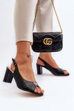 Elegant Eco Leather Sandals with Adjustable Strap & Ornament