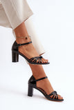 Elegant Stiletto Heeled Sandals with Leather Insole