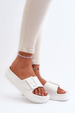 Stylish Women's Platform Flip-Flops with Buckle Strap