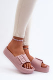 Stylish Women's Platform Flip-Flops with Buckle Strap