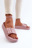 Stylish Women's Platform Flip-Flops with Buckle Strap