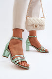 Chic Eco Leather Women's Sandals with Comfortable Heel