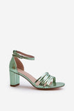 Chic Eco Leather Women's Sandals with Comfortable Heel