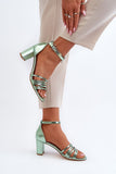 Chic Eco Leather Women's Sandals with Comfortable Heel