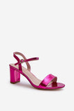 Elegant Metallic Post Sandals with Adjustable Buckle