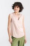 Elegant V-Neck Sleeveless Blouse in Soft Viscose Fabric