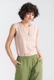 Elegant V-Neck Sleeveless Blouse in Soft Viscose Fabric