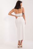 Casual Midi Skirt with Ribbed Texture and Side Slit