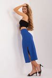 Versatile Midi Skirt with Ribbed Texture and Side Slit